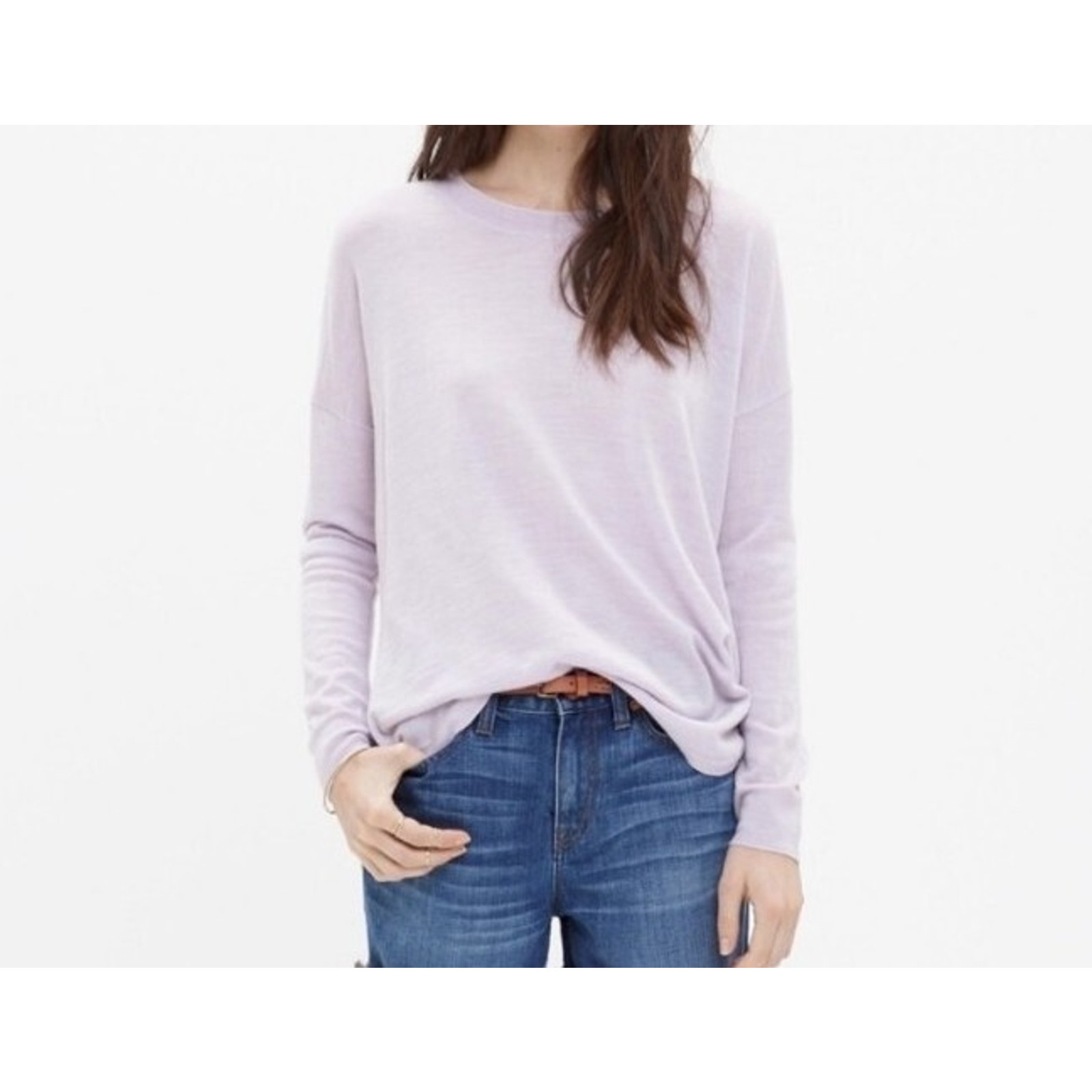 Madewell Northstar Pullover 100% Merino Wool Sweater Purple Size M A003297"